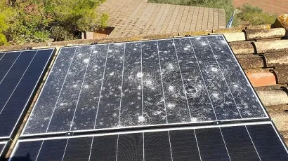 granizo en paneles solares