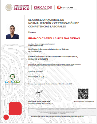 Documento de la Certificación EC0586.01 por CONOCER.