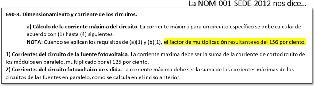 cálculo de corriente máxima segun la NOM-001-SEDE-2012