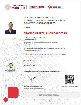 Documento de la Certificación EC0586.01 por CONOCER.