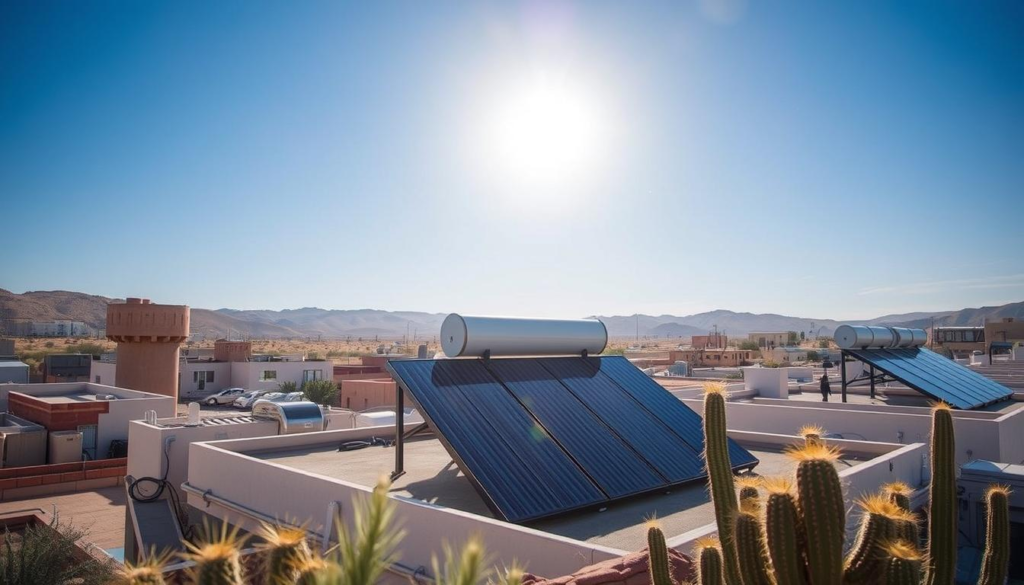 calentadores solares sobre vivienda