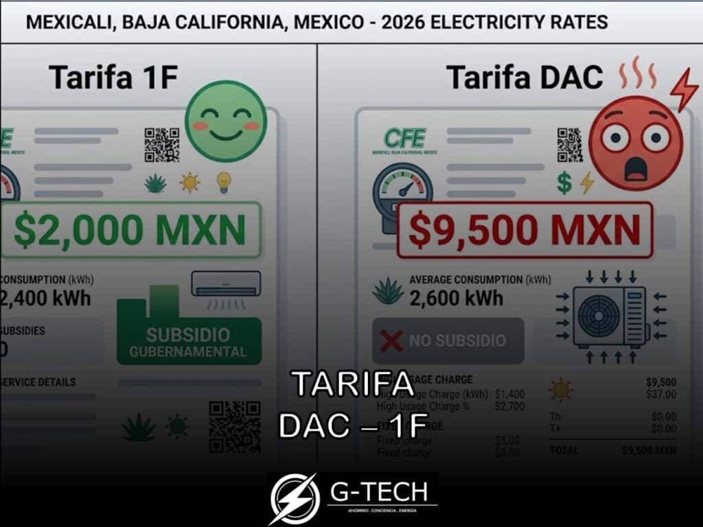 paneles solares mexicali tarifa dac y tarifa 1f